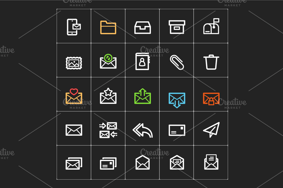 Email & Letter Mini Icon, an Outline Icon by WORAKAMON Design Studio