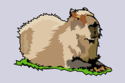Capybara illustration, an Animal Illustration by Sumberpangan (Thumbnail 1 of 3)