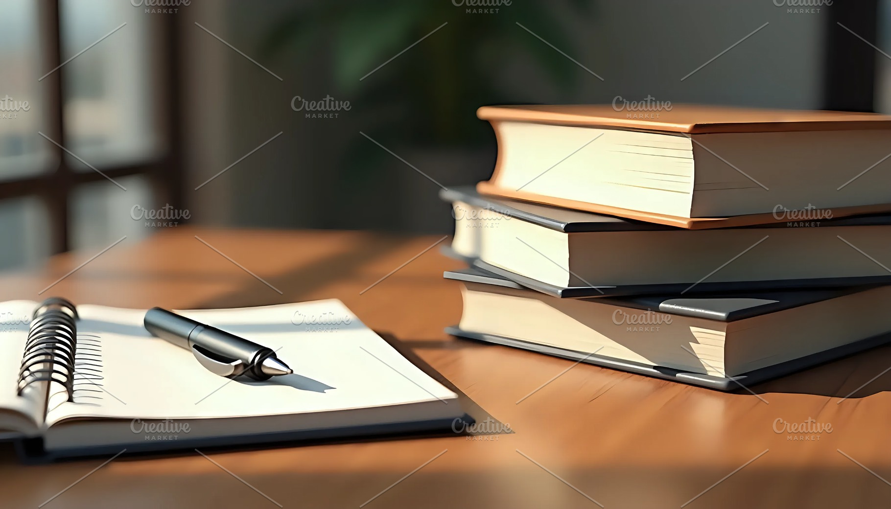Knowledge Books And Pen Beside Noteb, a Photo by LOGOCREATIVE