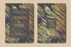 Golden wedding invitation template
