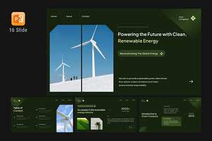 Minimalist Green Energy Company Deck, a Presentation Template by Eklip Studio