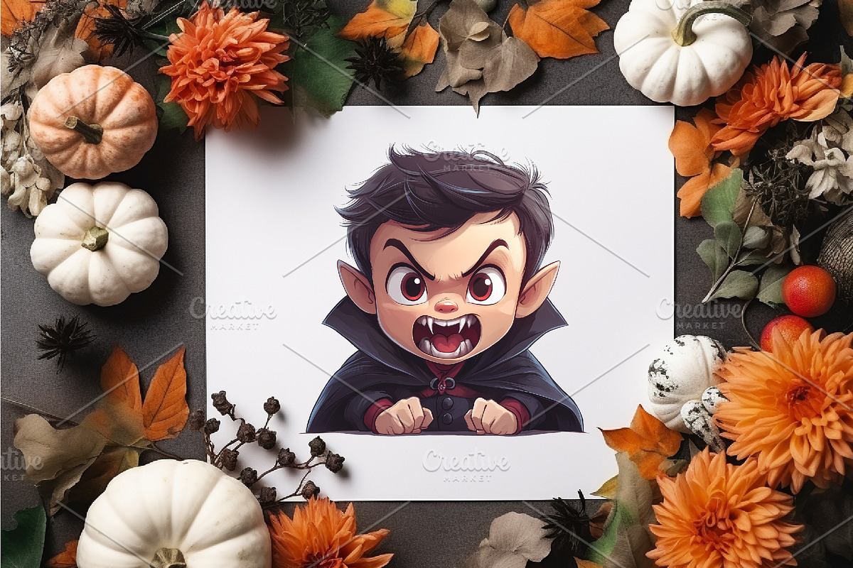 Cute cartoon Dracula. TShirt Sticker, an Animal Illustration by KENO Mascots (Photo 7 of 10)