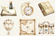 Antique Ivory Travel Clipart, an Illustration by OK Design (Thumbnail 2 of 5)