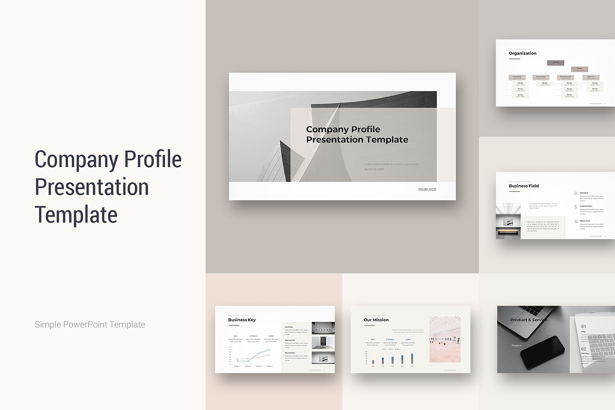 Company Profile PowerPoint Template, a Presentation Template by CreativityForest (Photo 1 of 14)