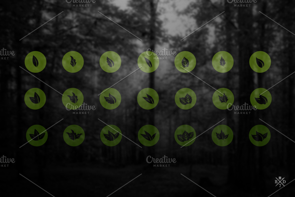 Green Leaves - 84 vector icons preview 4