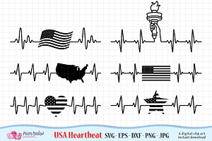 USA Heartbeats SVG
