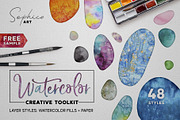 Watercolor Layer Effects Photoshop, a Layer Style Add-On by Sophico (Thumbnail 1 of 9)