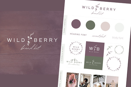 Wild Berry Logo Template Brand Kit