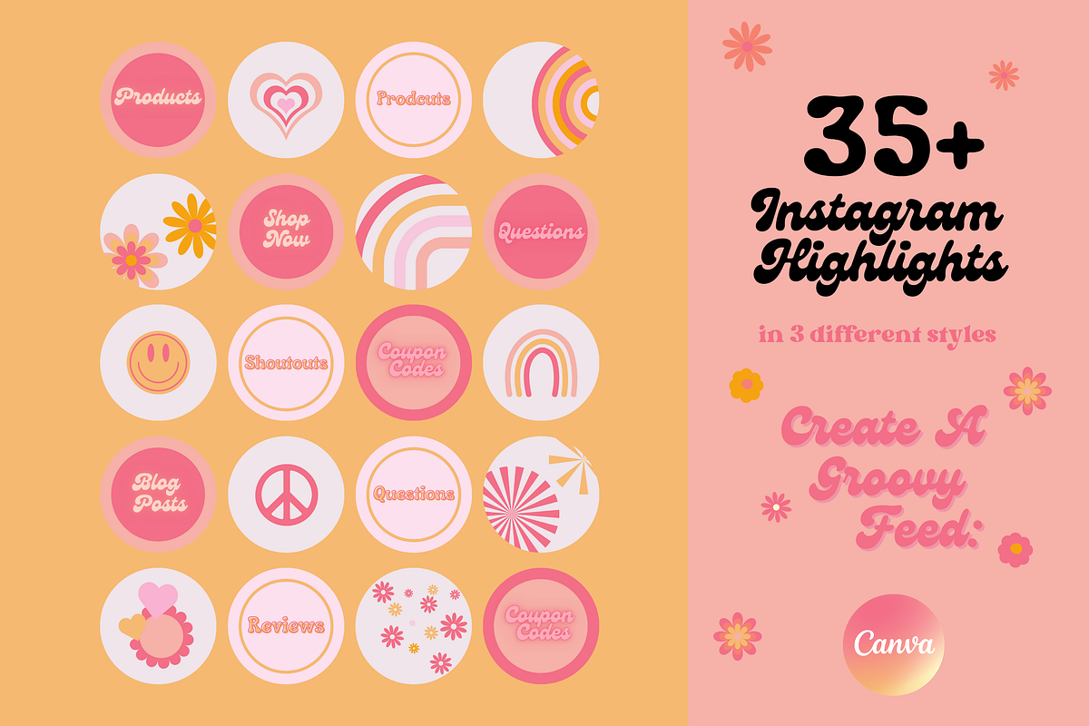 Bright Retro Style Social Media Kit, a Social Media Template by Faytemplates (Photo 4 of 9)