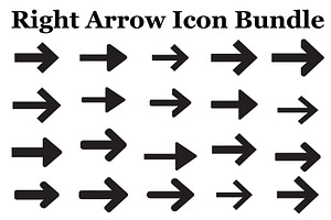 Right Arrow Icon Bundle, a Graphic by Artivon
