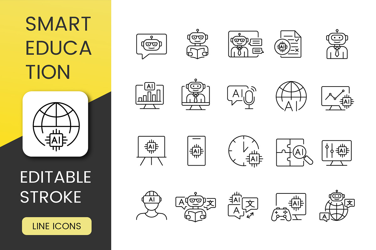 Smart Education Icon Pack, an Outline Icon by Grand Design (Photo 1 of 3)