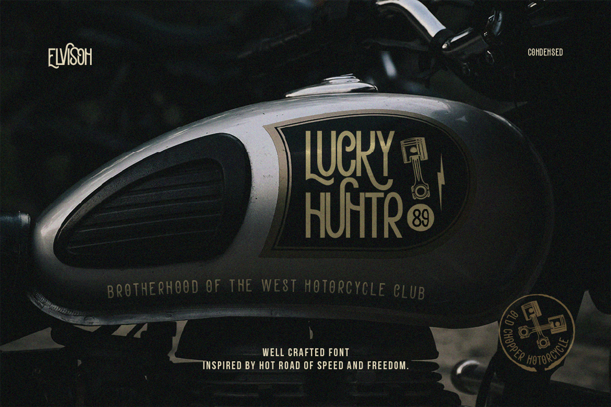 Elvison, a Sans Serif Font by Burntilldead (Photo 5 of 12)