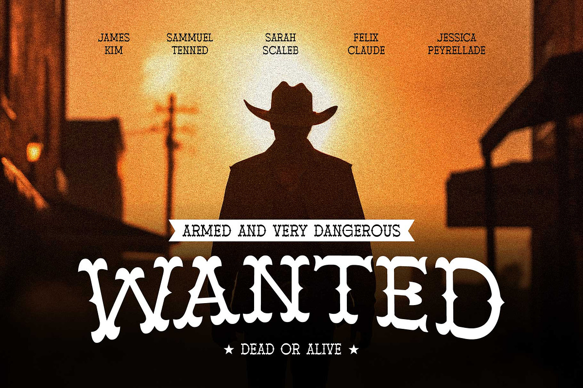 Blank Gunshot - Western Slab Serif, a Slab Serif Font by Novitype (Photo 3 of 13)