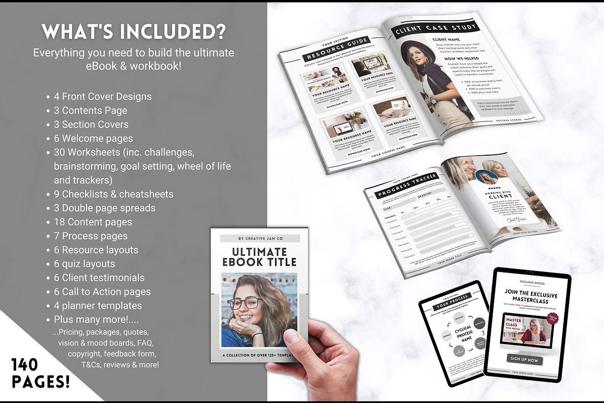 eBook Template Canva! 140pg Workbook, a Marketing Template by Templatables (Photo 2 of 11)