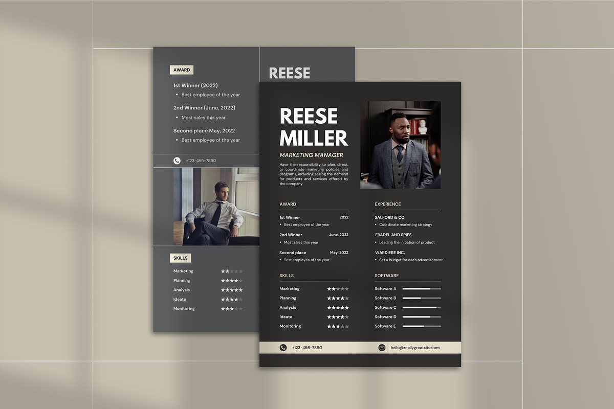 Resume Kit Minimalist Canva Template, a Resume Template by Brandearth RRGraph (Photo 3 of 11)