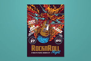 Hand Drawn Rock And Roll Night Flyer