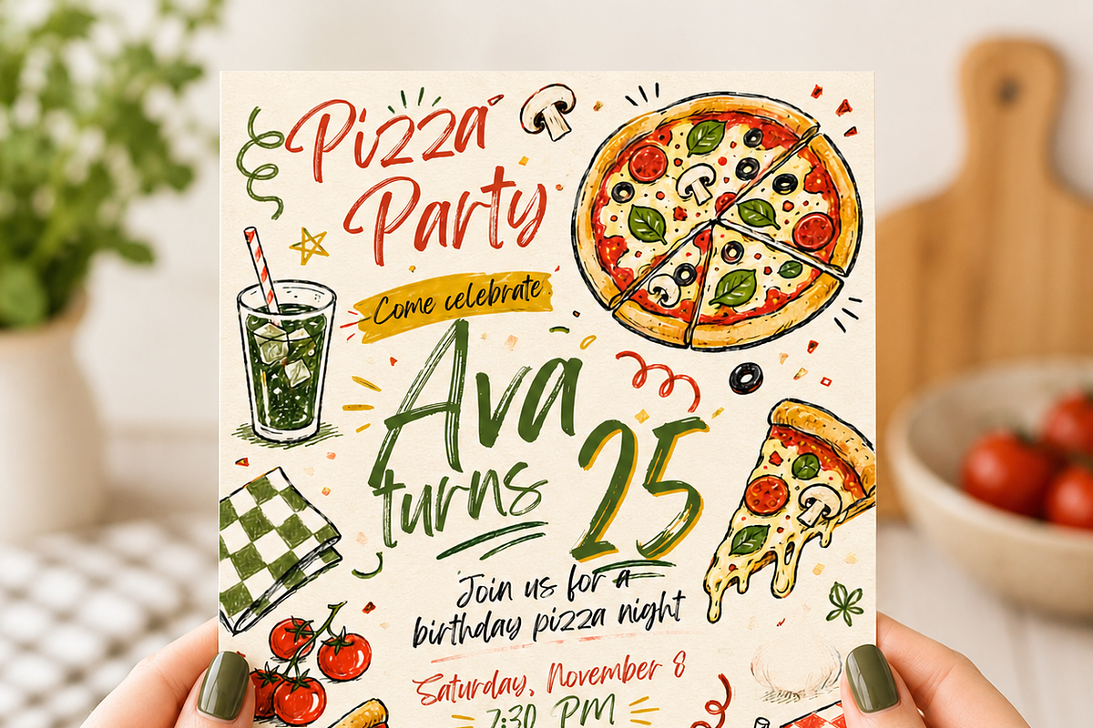 Hand Drawn Adult Birthday Invite, an Invitation Template by heynomi (Photo 20 of 20)