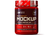 1lb Whey Protein Jar Mockup A2-Pro, a Packaging Mockup by Design Warlord (Thumbnail 1 of 16)