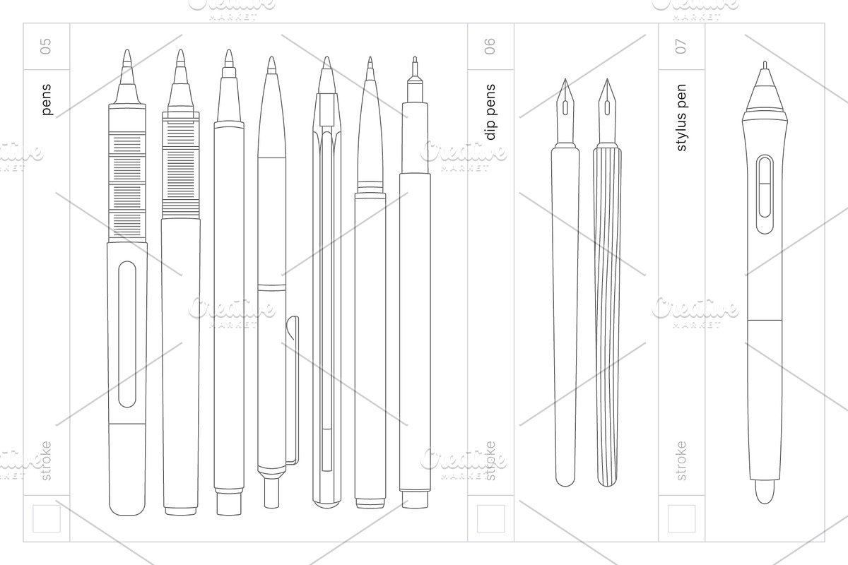 Vector Pens & Pencils, an Object Graphic by Side Project (Photo 8 of 8)