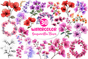 Bougainvillea Flower Clipart Bundle, an Illustration by Dream Creation (Thumbnail 1 of 6)