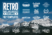 102 Retro Badges, Labels and Crests, a Branding & Logo Template by Graphicdome (Thumbnail 1 of 5)
