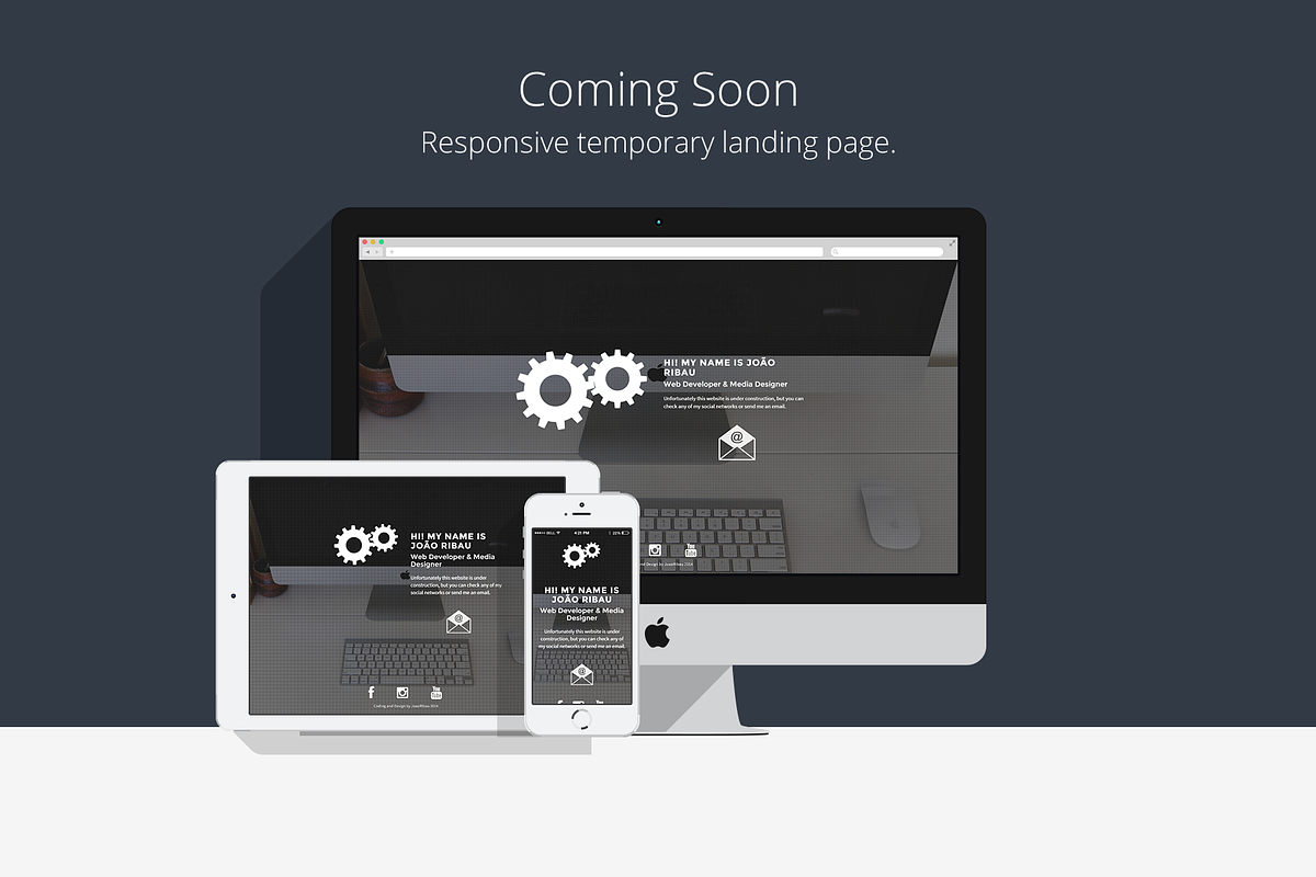 Coming Soon - Temporary HTML5 Page, a HTML Template by JoaoRibau (Photo 1 of 4)