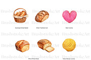 Watercolor Bread Clipart, Bread Loaf, a Food Illustration by BrushstrokeArtGB (Thumbnail 5 of 8)