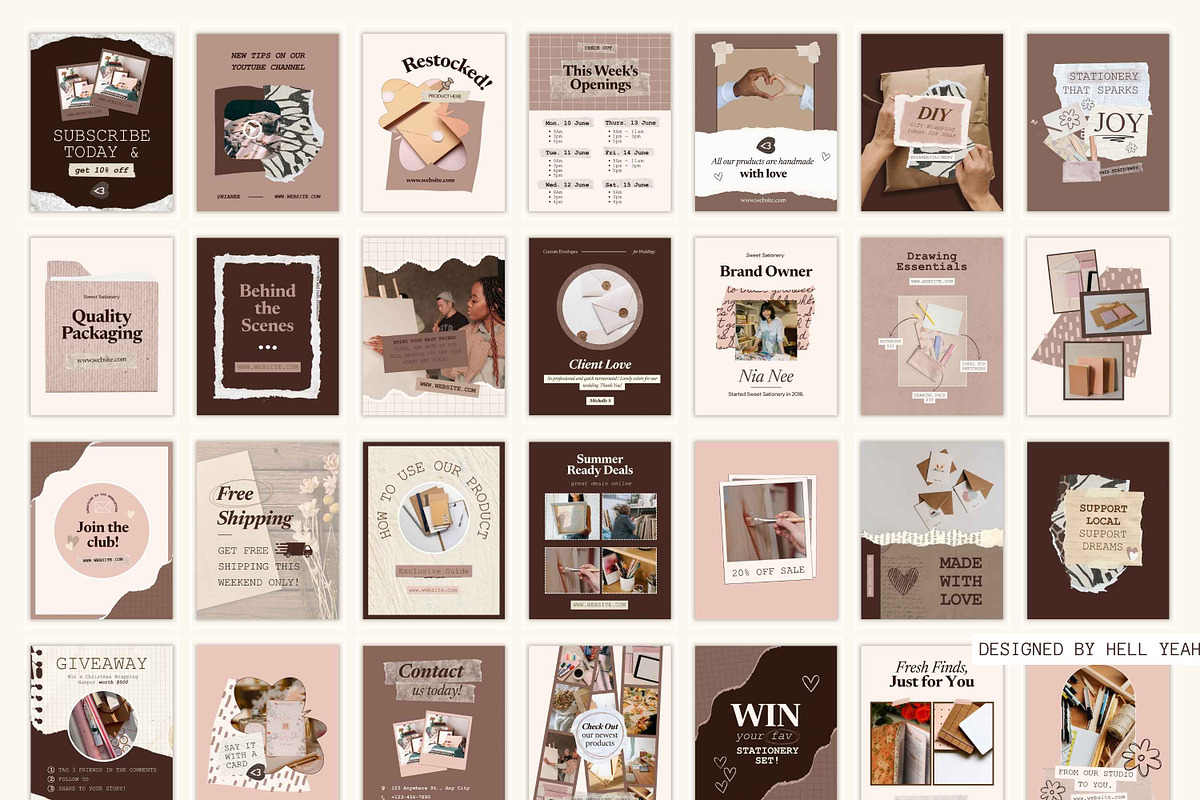 Paper & Press Insta Post Templates, a Social Media Template by Hell Yeah Designs (Photo 4 of 10)