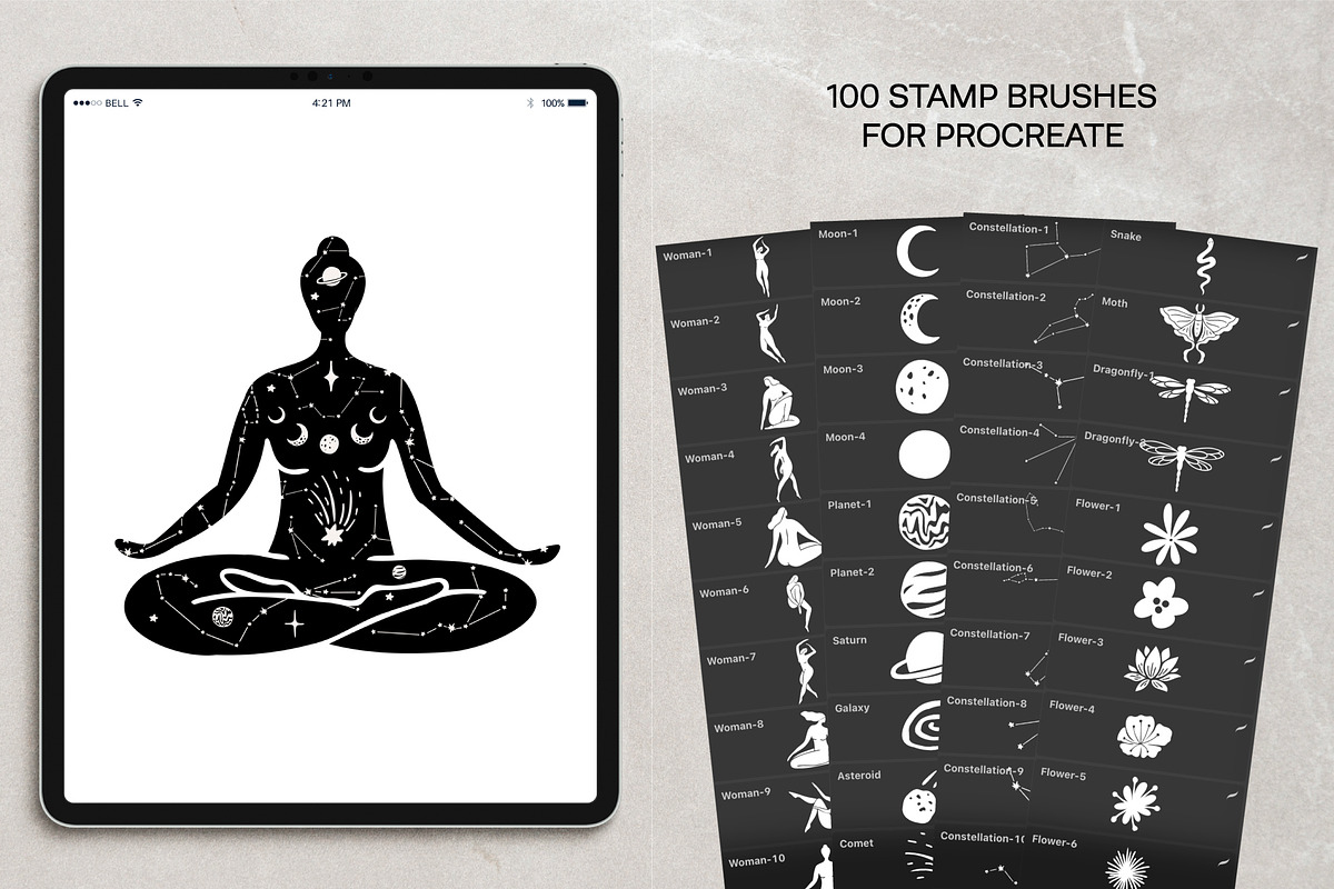Linocut Style Stamp Brushes Bundle, a Brush Add-On by NinaFedorova (Photo 4 of 7)