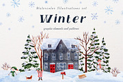 Winter. Watercolor collection, a Seasonal Illustration by a_ptichkina (Thumbnail 1 of 5)