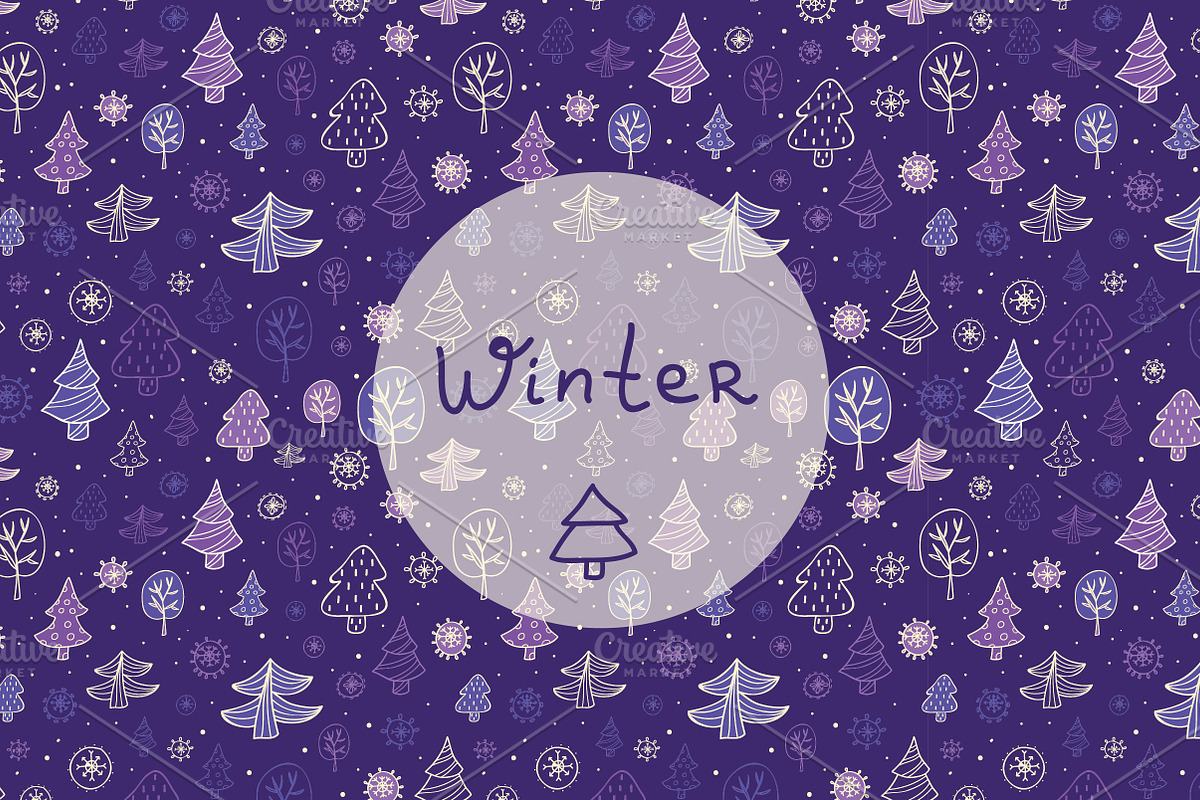 Vector cute winter patterns., a Pattern Graphic by Little A (Aigul) (Photo 1 of 3)