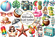 Beach Summer Paradise Clipart, an Illustration by OK Design (Thumbnail 1 of 5)