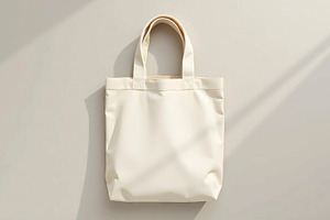mockup of a tote bag with two handle, a Photo by LOGOCREATIVE