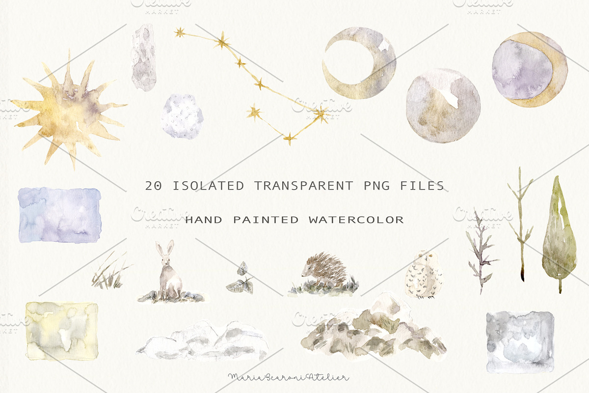 Soft Mystic Autumn Clipart, a Decorative Illustration by MariaScaroniAtelier (Photo 2 of 11)