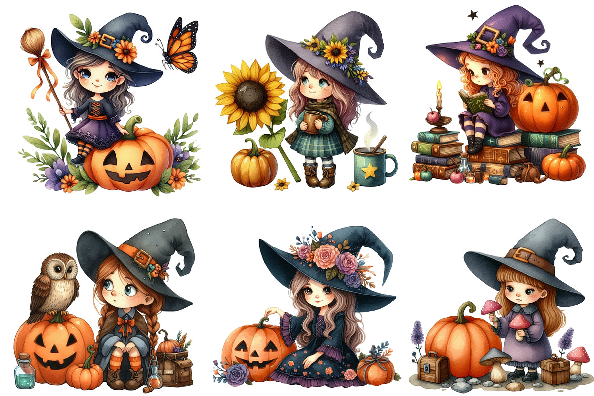 Halloween Witch clipart, an Illustration by Designworld (Photo 3 of 6)