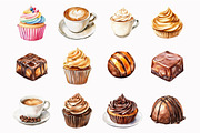Watercolor coffee Clipart, an Illustration by Design Market (Thumbnail 5 of 5)