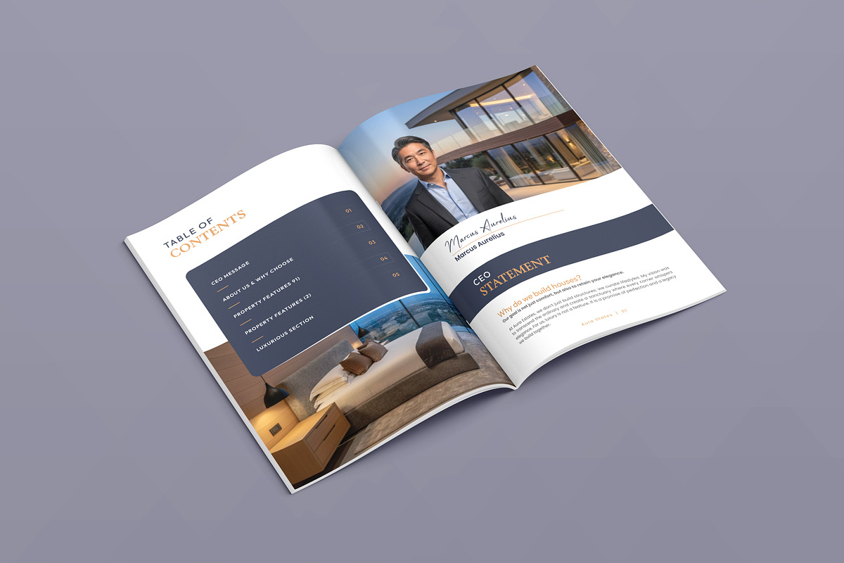 Luxury Real Estate Agency Brochure, a Brochure Template by VectStock (Photo 2 of 6)