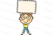 Happy childrens holding blank signs, a Person Illustration by Bubert Art (Thumbnail 6 of 10)