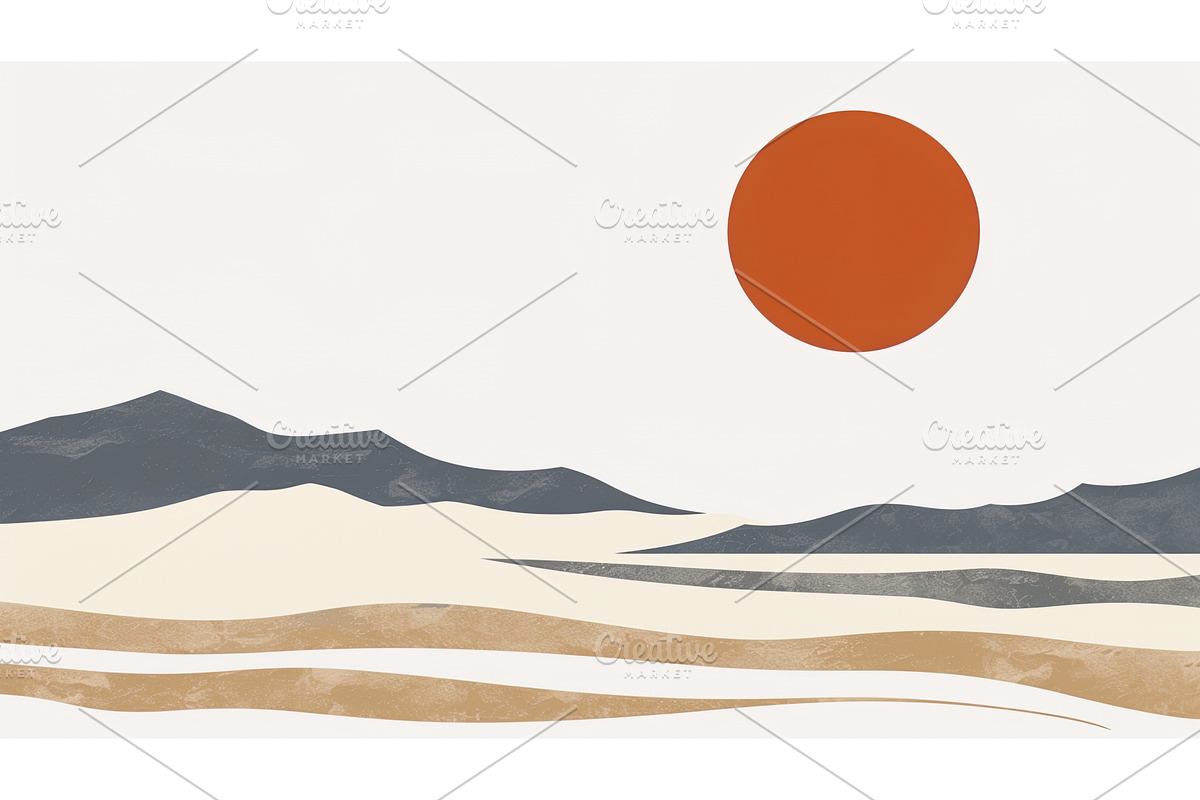 Abstract desert landscape, an Illustration by Lermont51