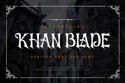 Khan Blade - Fantasy Game Font, a Serif Font by twinstd