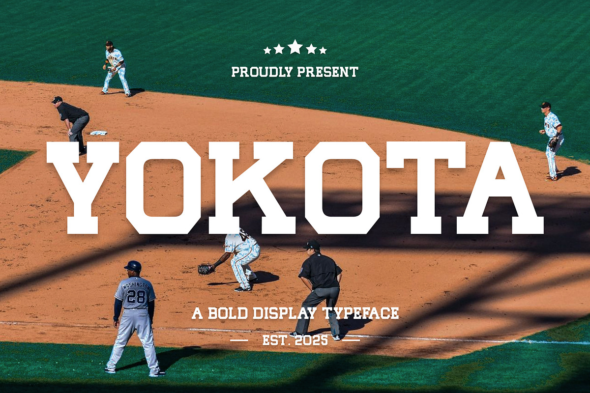 Yokota Bold Display Typeface, a Slab Serif Font by Vadovastd (Photo 1 of 7)