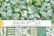 Eucalyptus watercolor digital paper, a Pattern Graphic by Artmanata (Thumbnail 1 of 11)