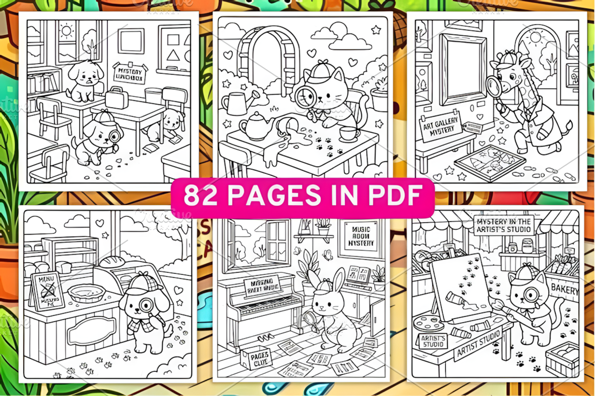 Cozy Silly Crimes Coloring Book, a Decorative Illustration by Design Station (Photo 2 of 3)