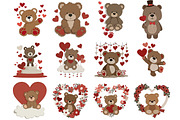Teddy Bear Love Clipart, an Illustration by DreamArtGraphic (Thumbnail 2 of 4)