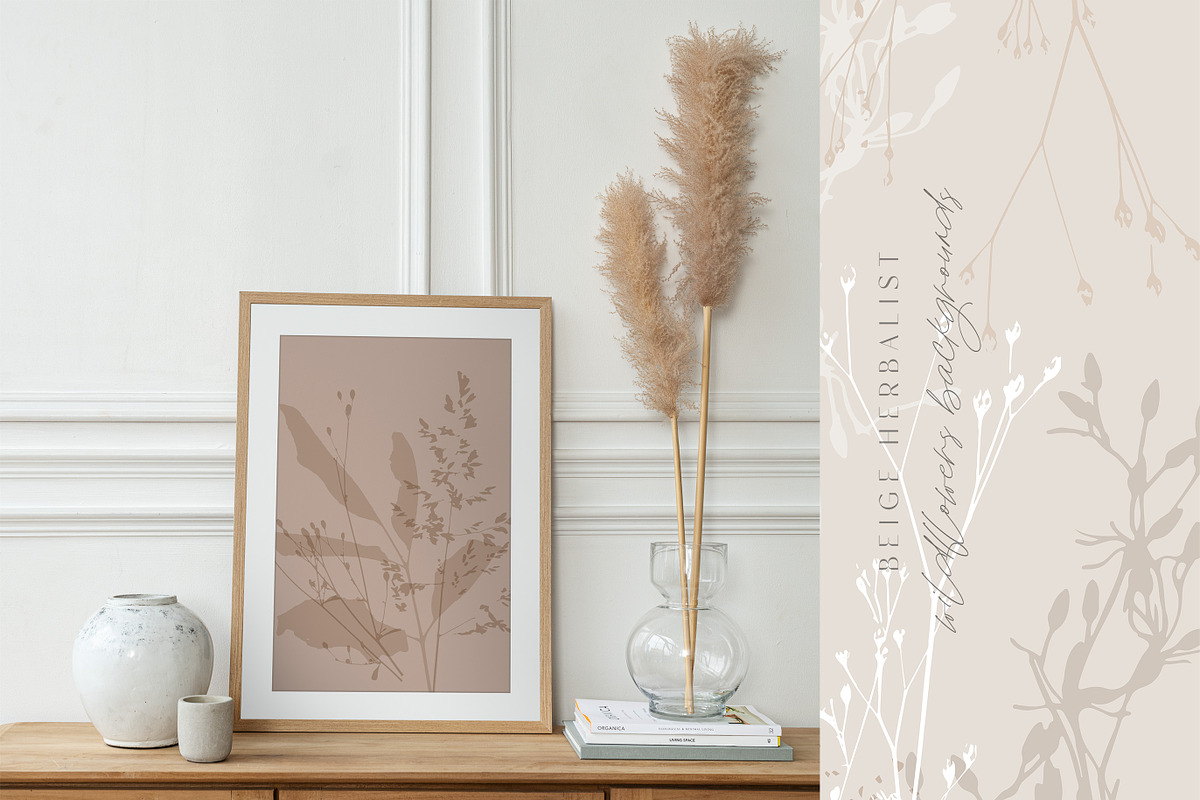 Beige botanical pattern collection, a Pattern Graphic by Anna Sokol (Photo 10 of 16)