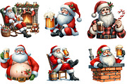 Christmas Santa Holding Beer Mug, an Illustration by DreamArtGraphic (Thumbnail 5 of 5)