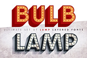 Layered font set 3D Bulb lamp, a Sans Serif Font by popskraft (Thumbnail 3 of 16)