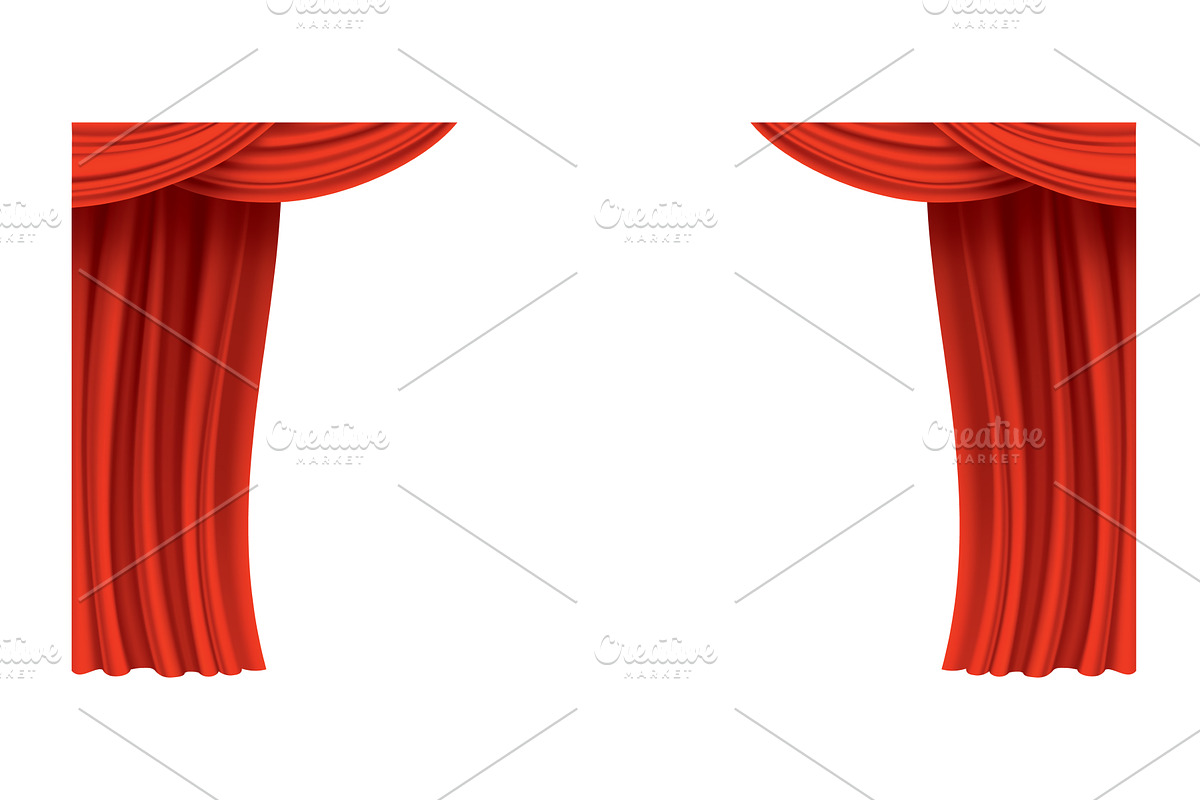 Red curtains realistic, an Object Illustration by Things for designers