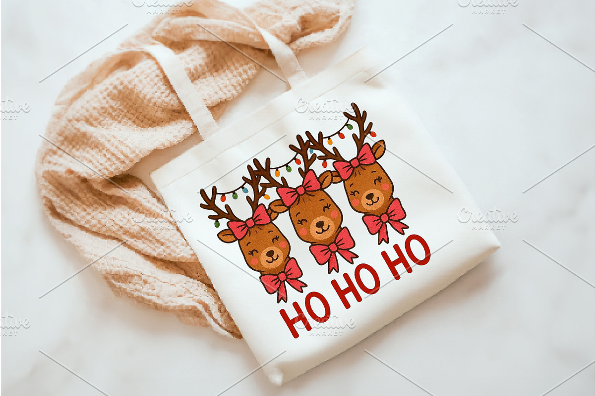 Ho Ho Ho Deer PNG, an Illustration by Watercolor design (Photo 3 of 3)