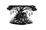 Tree House Silhouette SVG Bundle, an Illustration by jahid234 (Thumbnail 5 of 31)